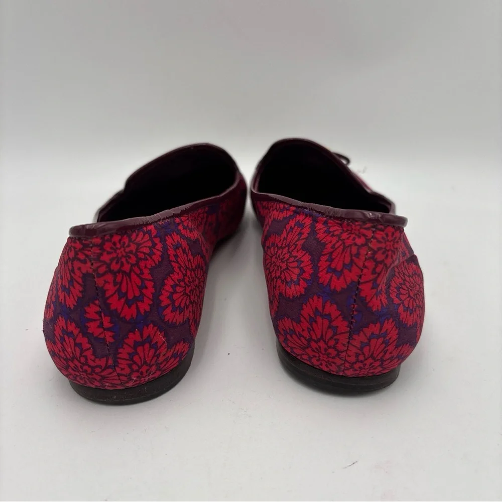 Tory Burch Red‎ and Purple Floral Loafers